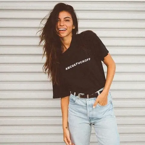 Abcdefuckoff T Shirt Women Men Funny Harajuku T Shirt Girl 90 S