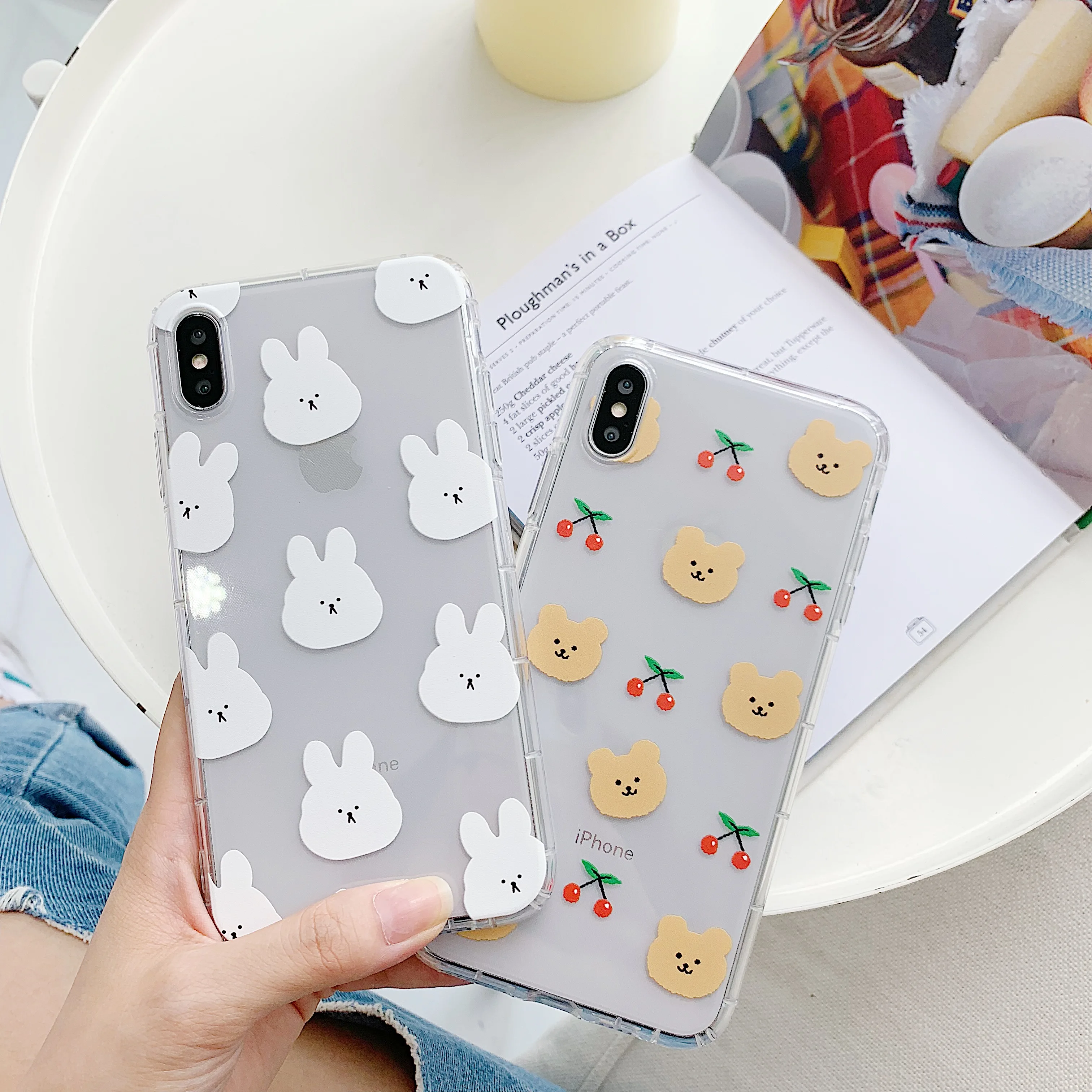 ORYKSZ Cartoon Bear Rabbit Phone Case For iPhone X XSMax XR 6 s 8 Plus Ultra Thin Slim Soft Cover 7 Coque Fundas Capa |