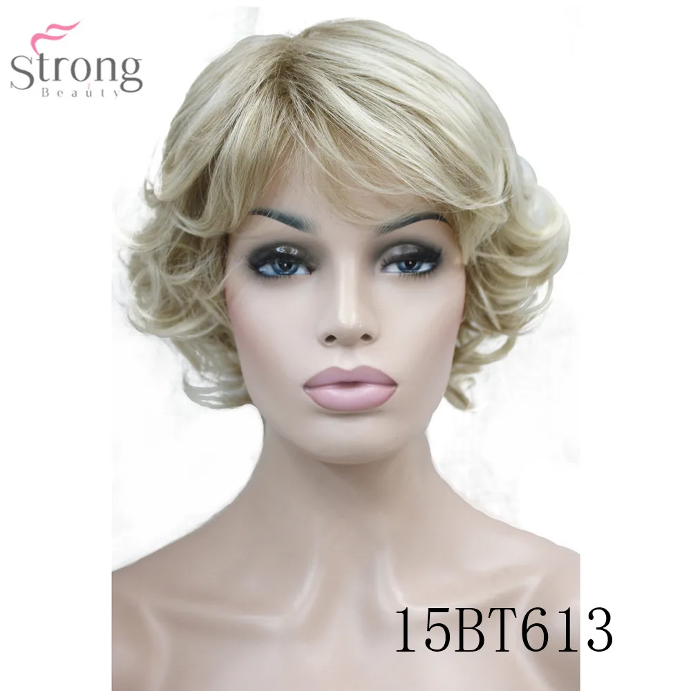 Women Blonde Short Curly Hair Wigs E-221 15BT613