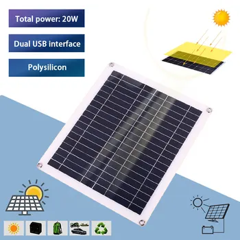 

DIY Multifunctional Solar Panel Charger Solar Panel System Solar Controller Inverters Solar Panel Kit 20W Dual USB