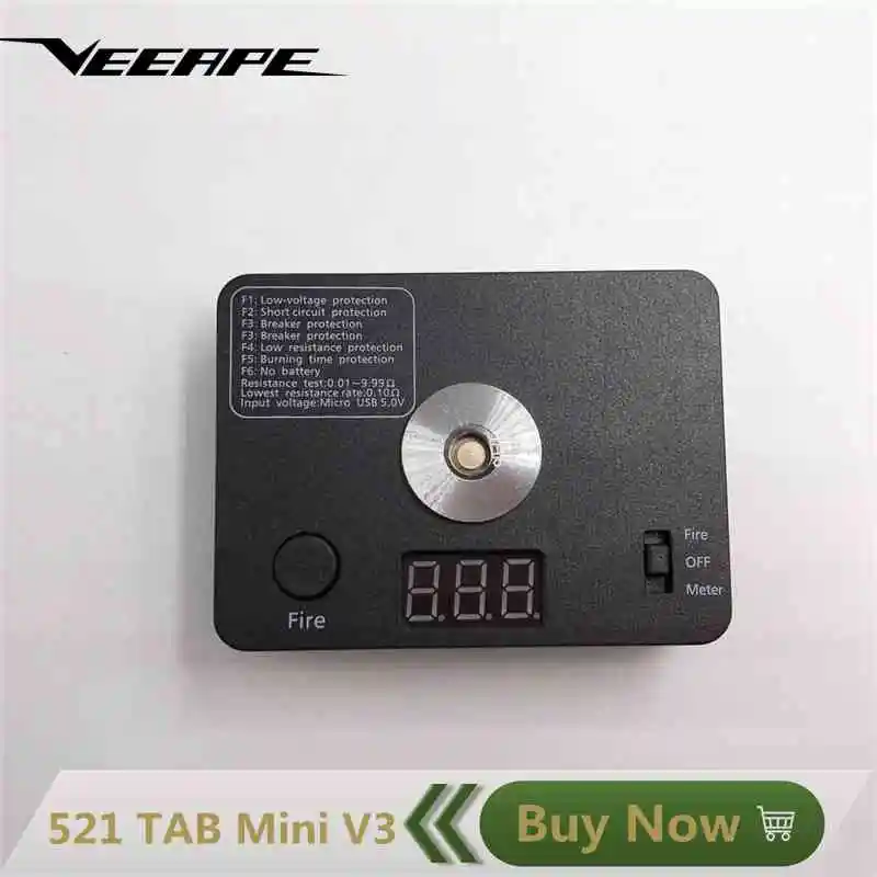 

Veeape Resistance Tester OHM Reader Meter LED Coil Wire DIY Tool for E Cigarette 510 Thread RDA RBA DIY Tool for Vaporizer