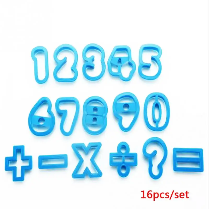 

16Pcs/Set Number Shape Manual Cookie Cutter DIY Fondant Chocolate Cake Embossing Stencil Mold Biscuit Mold Baking kitchen Tool