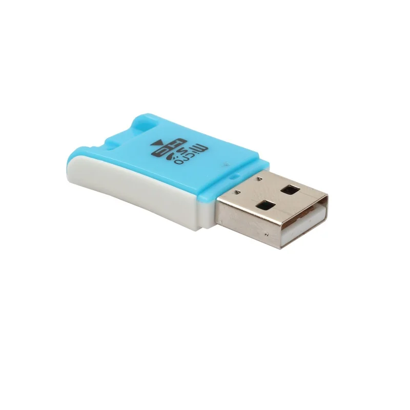 Новая высокая скорость т USB 2,0 T Flash TF Mini Micro Card Reader адаптер синий