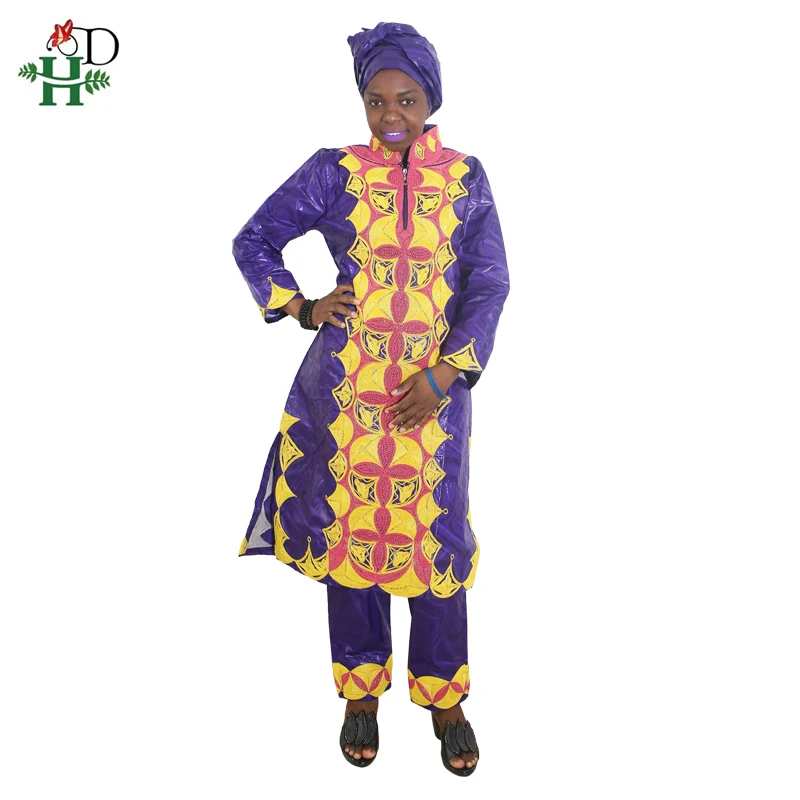 

H&D african dresses for women clothes 100% cotton bazin embroidery scarfs headwraps tops pants suits dashiki dress for lady