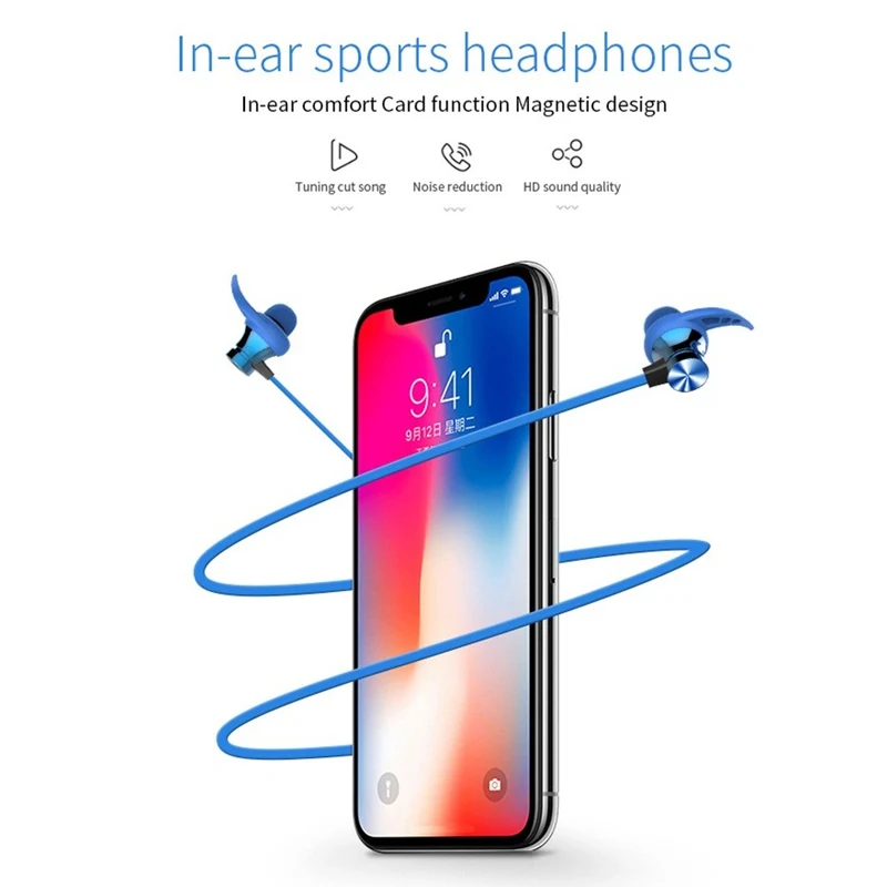 Спортивные Bluetooth наушники беспроводные стерео 4 2 гарнитура с поддержкой TF карты