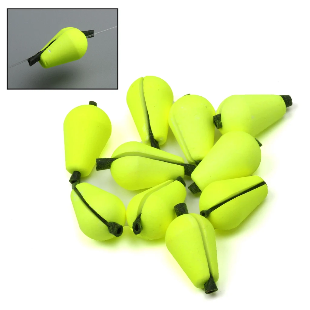 6Pcs Highly Visibility Water Drop Fishing Float Foam Strike Indicator Fly Fishing Accessories - Yellow