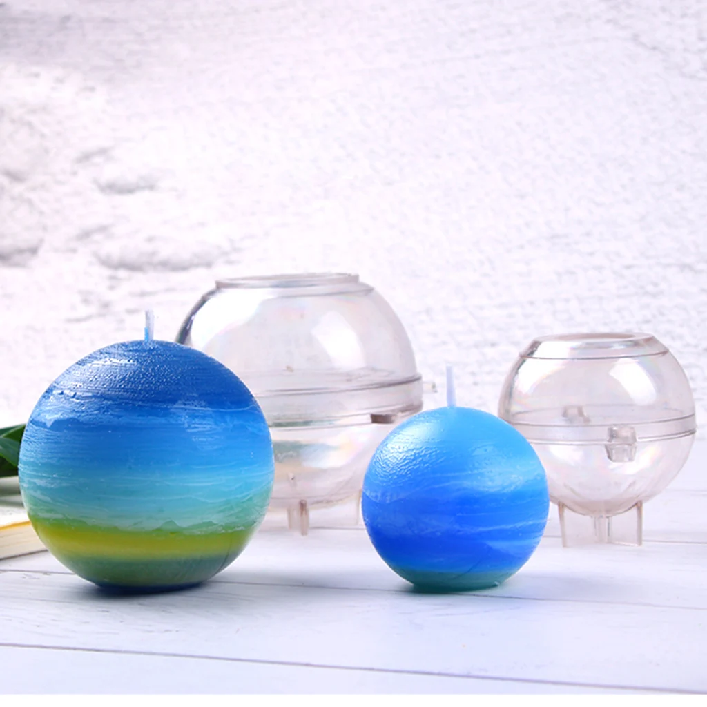 3Pcs Pyramids Sphere Square Shaped Plastic Clear Candle Making Mould DIY Candles Craft Soap Mold Handmade Tool