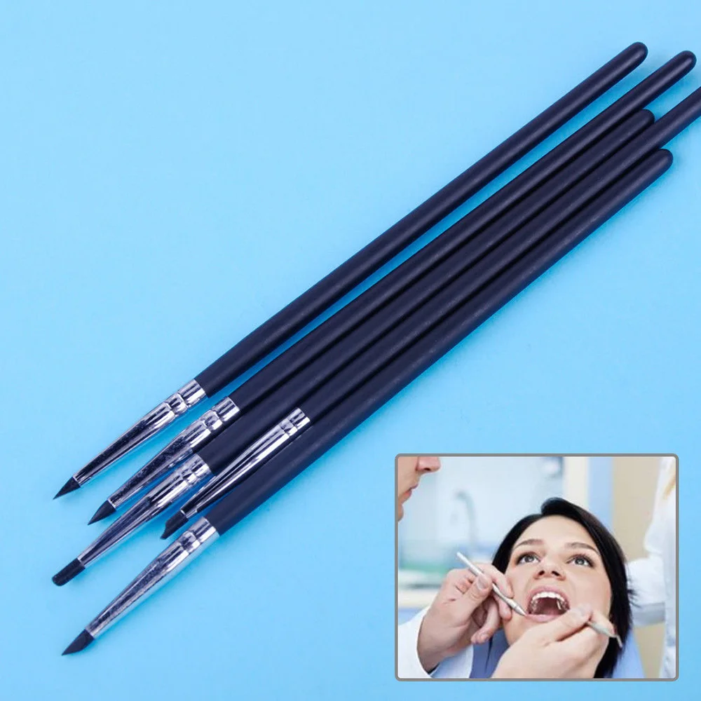 

5pcs/set Dental Silicone Brush Pen Adhesive Composite Resin Cement Porcelain Tooth