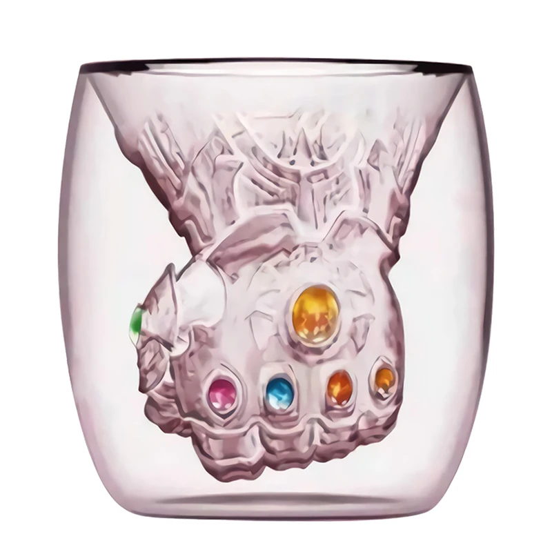 Стеклянная чашка с двойными стенками Thanos Infinity Gauntlet креативная стеклянная для