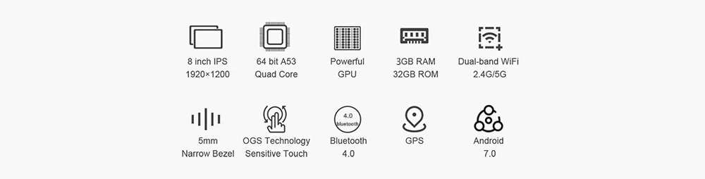 Teclast P80 Pro Android 7,0 MTK8163 8 ''ips 1920*1200 3 GB Оперативная память 32 ГБ Встроенная память 4 ядра двойной WiFi GPS Bluetooth HDMI металла Tablet PC
