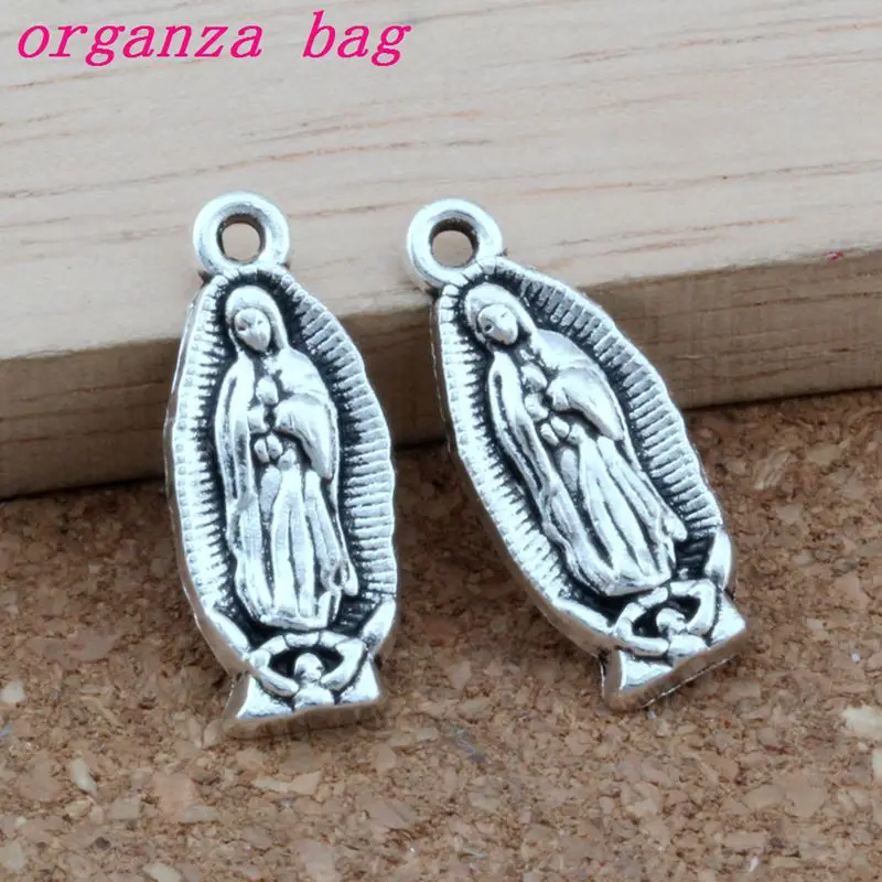 100Pcs Tibetan Silver Alloy Virgin Mary Charms Pendants For Jewelry Making Bracelet Necklace DIY Accessories  8.5x22.5MM A-388