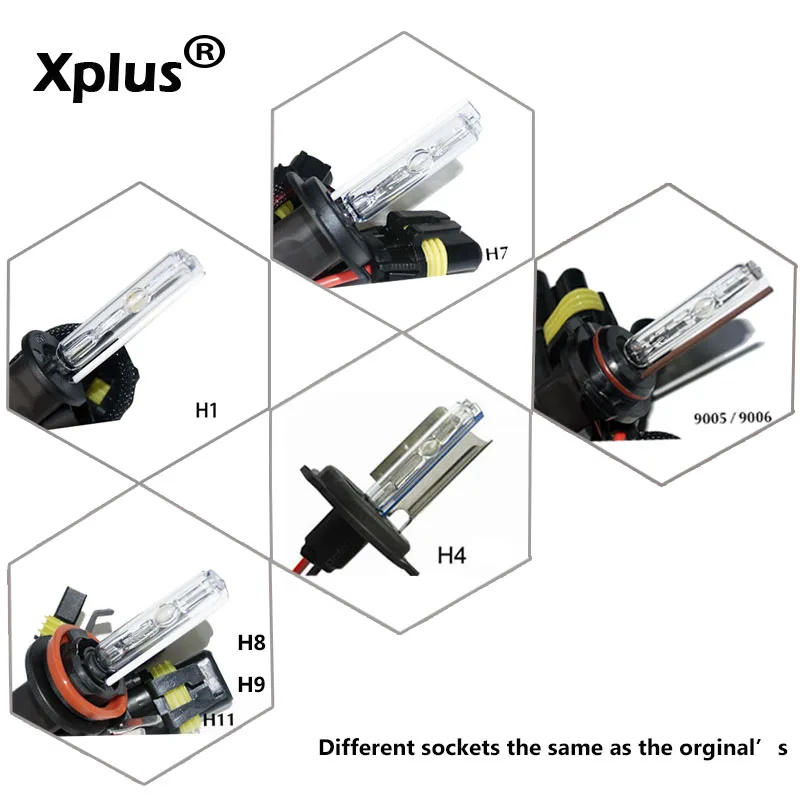 Xplus 12V 24V 55 Вт 35 Вт HID ксеноновая лампа для автомобильных фар H1 H3 H4H7 H8 H9 H11 9005 9006 9007 880 H27 3000K 4300K 6000K 8000K