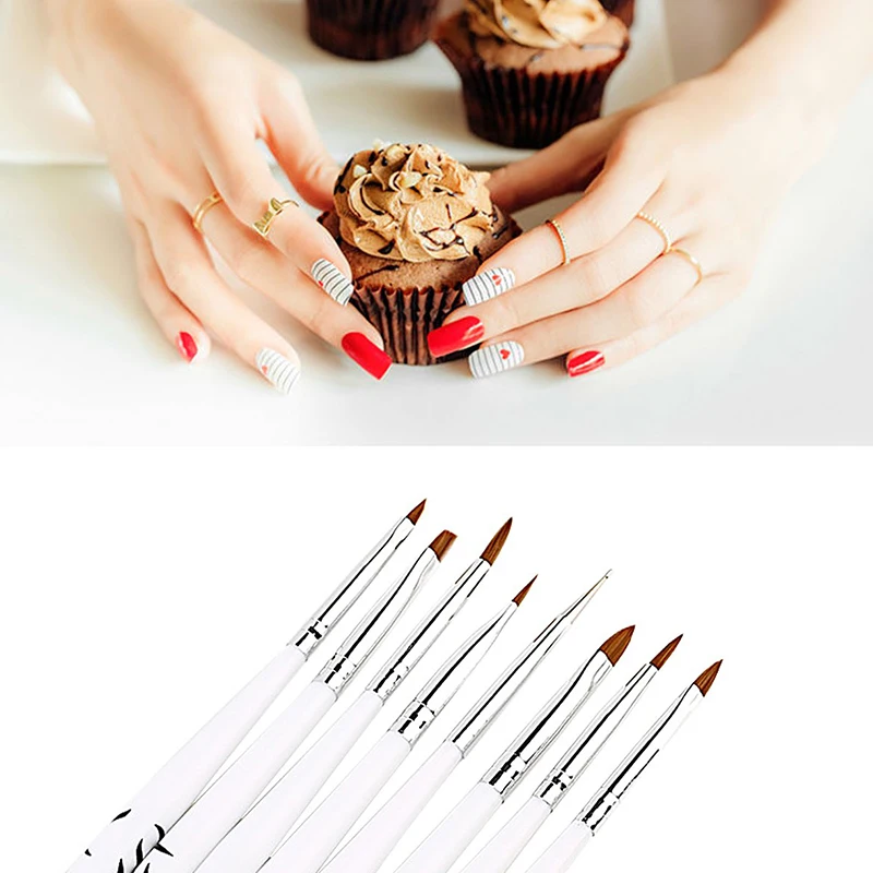 

8Pcs Professional Nail Art Painting Pen Brush Set Manicure UV Gel Sequins Polish Tips Brush Pen Tools Home DIY Nail Art
