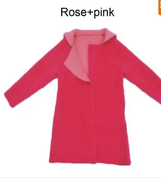 Новинка женское длинное Норковое кашемировое пальто вязаный натуральный норковый свитер кардиган двойной слой из вельвета с отделкой под куницу Тренч - Цвет: rose and pink