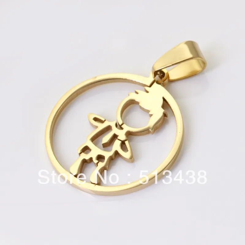 10pcs lot handsome boy gold Stainless Steel lovely 26mm baby boys