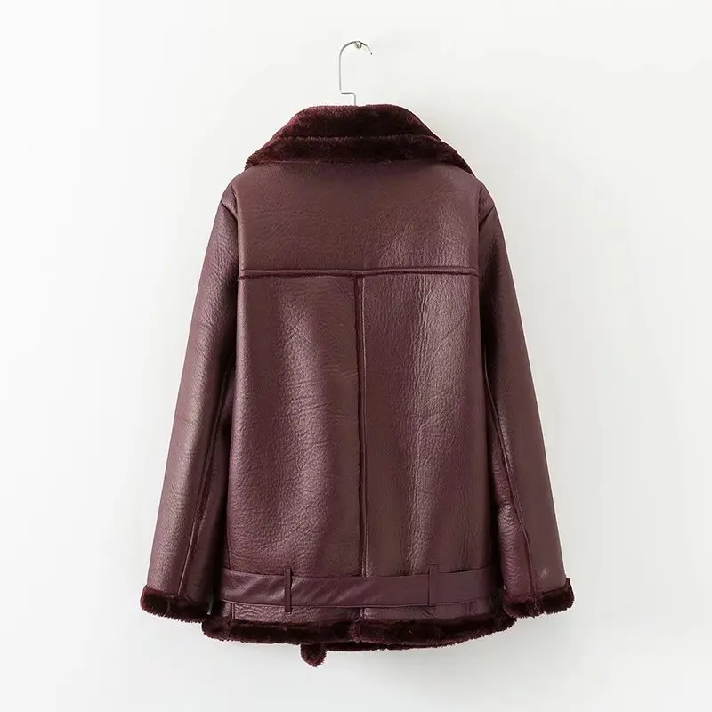 Autumn Winter Coat New 2019 Top Brand Women Punk Lapel thickened Padded Warm PU leather coats