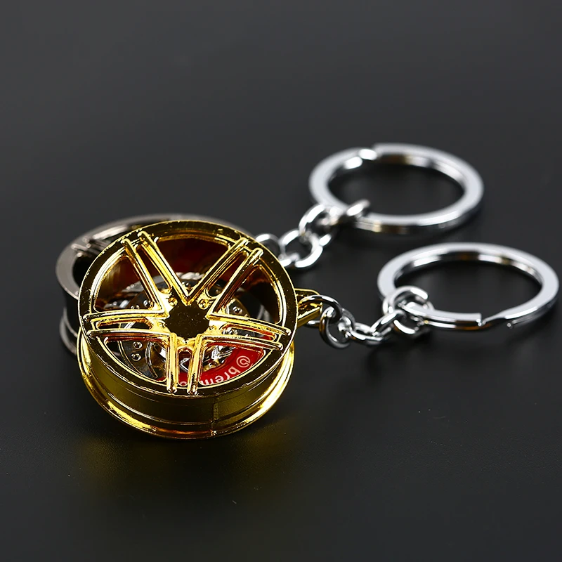 

Wheel Rim Tuning Mini Keychain Key Chain Keyring Key Ring With Brake Disc Pendent JDM Hellaflush Zinc Alloy Car Truck
