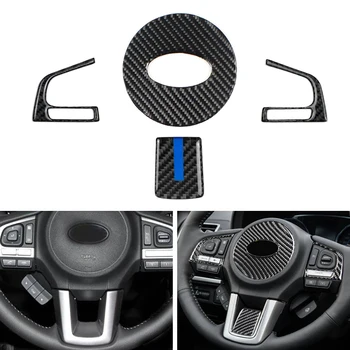 

Car Styling Real Carbon Fiber Steering Wheel Button Cover Protective Trim For Subaru Forester 2016 2017 2018