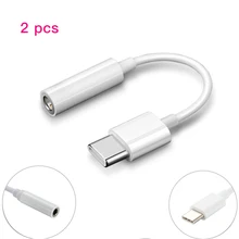 2 шт. usb type-C штекер 3,5 мм разъем Женский USBC Тип C до 3,5 аудио кабель для наушников Aux адаптер конвертер для huawei Leeco Le Eco