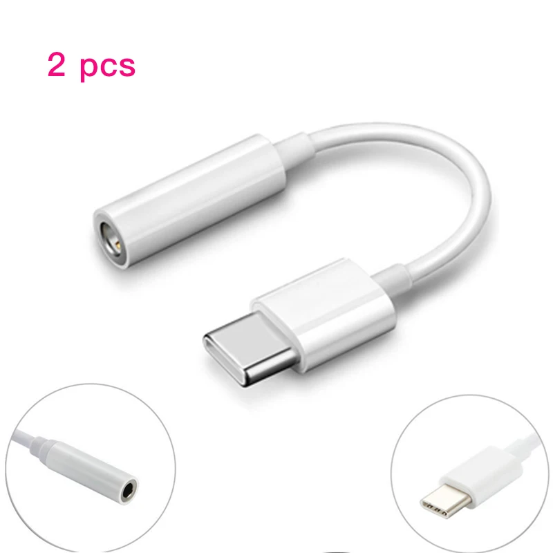 

2PCS USB Type-C Male To 3.5mm Jack Female USBC Type C To 3.5 Headphone Audio Aux Cable Adapter Converter for Huawei Leeco Le Eco