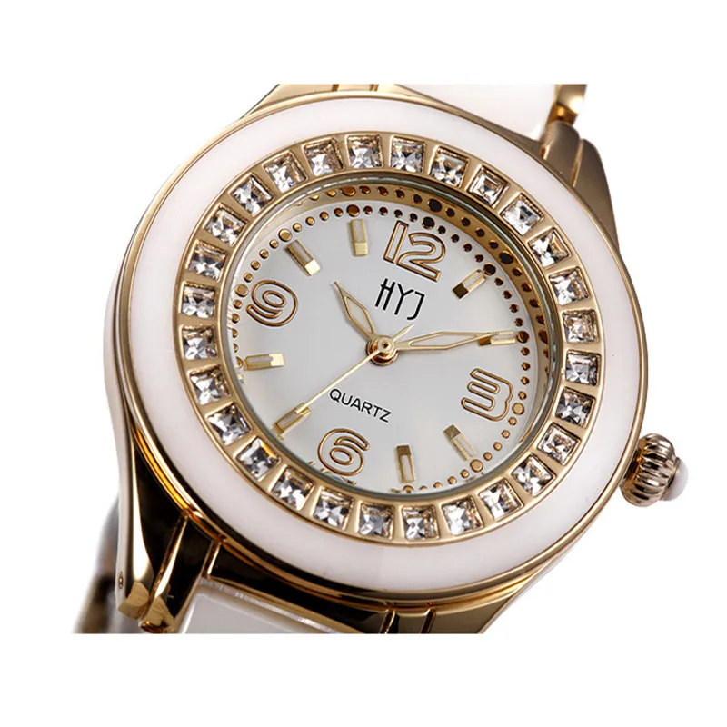 Top Brand Ladies Women Rhinestone Watches Rose Gold Fashion Michaeles Watch HYJ Quartz Clock Montre Femme