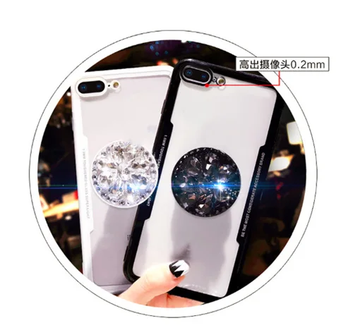 

Luxury diamond print cell phone case For iPhone 6 6S 7 7Plus 8 8Plus X XR XS Max TPU airbag bracket Protective case