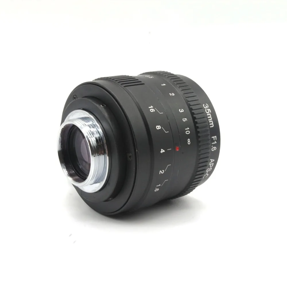 35 мм f1.6 C mount Объектив камеры ВИДЕОНАБЛЮДЕНИЯ для APS сенсор с M4/3 переходное кольцо