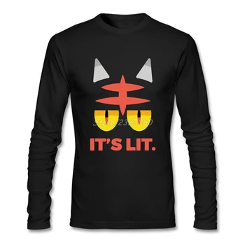 

Pokemon T-shirt Men It's Lit Shirts Personal O-neck Custom Long Sleeve 2019 New Plus Size Tee Shirt