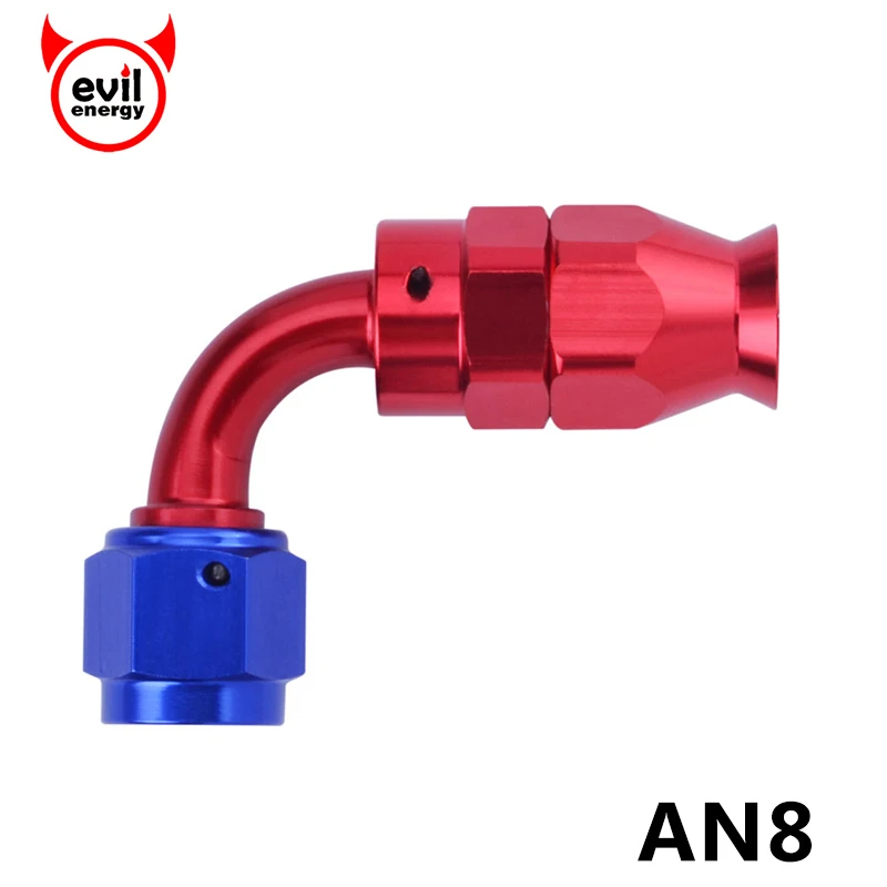 evil energy AN8 Reusable PTFE Fitting 90Degree Tube To Female AN