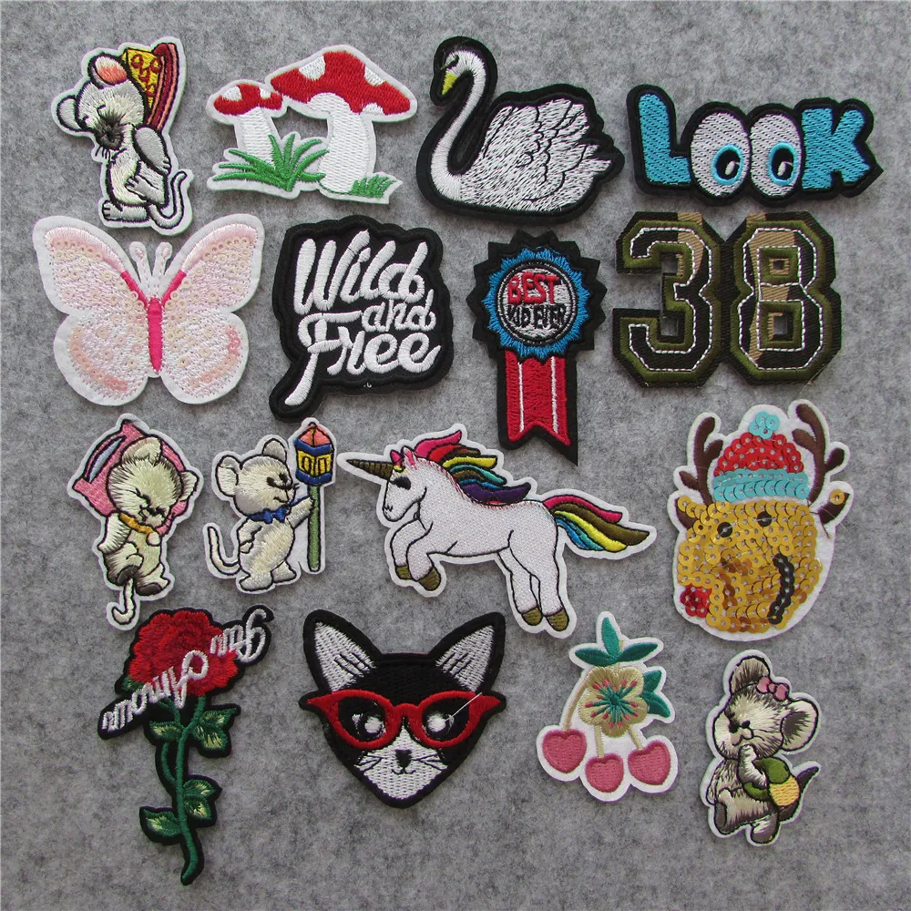 

hot high quality fashion For Clothing Iron On Embroidered Appliques DIY Apparel Accessories Patches For Clothing Fabric Badges