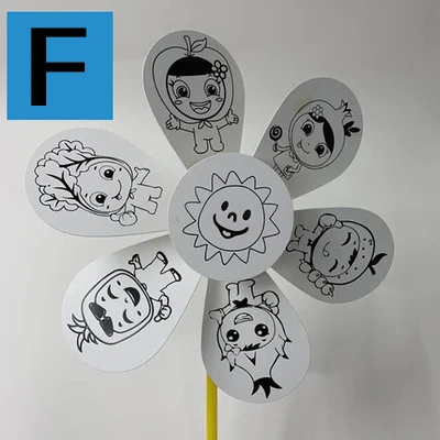 30 шт. DIY живопись DIY Бумага малыш игрушечная ветряная мельница