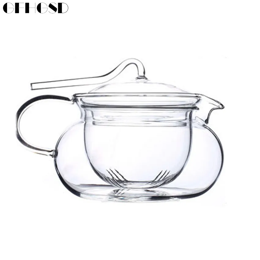 GFHGSD 500ML Clear Glass Teapot Heat Resistant Teapots with Infuser for