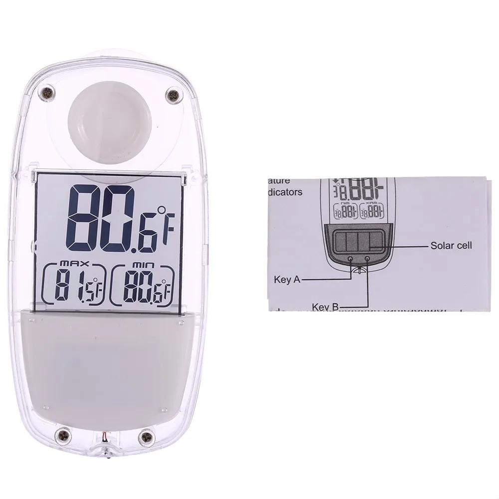 

Solar Operated Window Garden LCD Thermometer Temperature Meter with Sucker