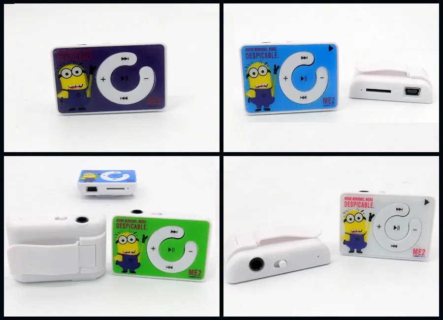 

HOT Cute Minions Wholesale Quality Minion Mini MP3 Music Player with TF Card Slot for leisure no accessories
