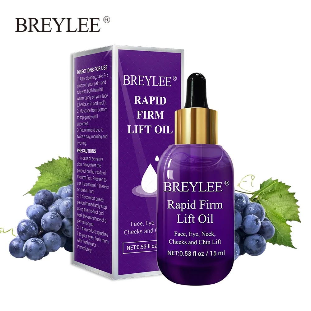  BREYLEE Essential Oils Rapid Firming Lifting Face Essence Oil Massage Anti Wrinkle Anti-Aging Power