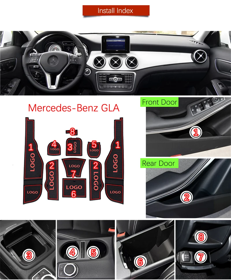 Нескользящий прорезиненный коврик для ворот Mercedes Benz GLA X156 GLA180 GLA200 GLA220 GLA250 GLA45 200 220
