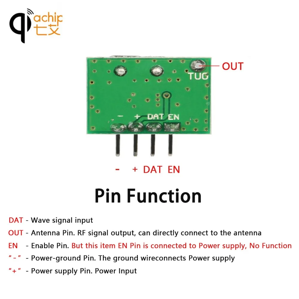 QIACHIP 315 мгц радиочастотный передатчик Супергетеродинный ASK/OOK модуль DC 1CH для MCU
