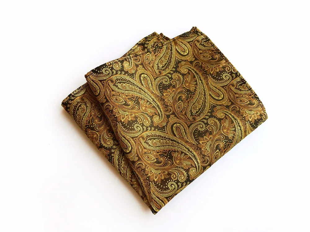 Модный мужской носовой платок 25x25 оптом роскошный золотой Пейсли Hanky|paisley hanky|men