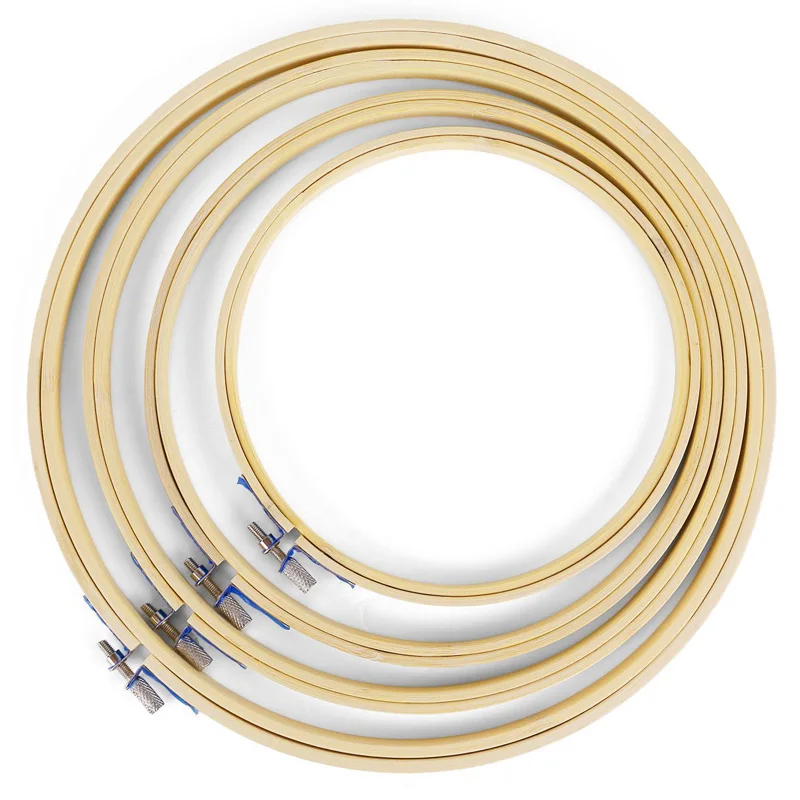 

Embroidery Hoops Frame set Bamboo Wooden Embroidery Hoop Rings DIY Cross Stich Needle Craft Tools 17/21/24/27cm Quality AA