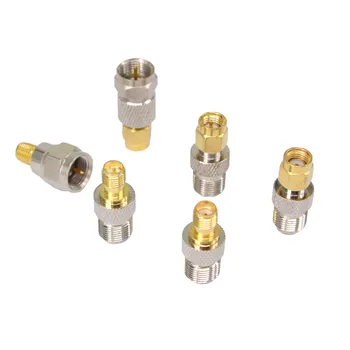 

SMA-F RF Connectors Kit SMA to F 6 Type Set RP SMA/SMA Jack/Plug to F Nickel Gold Plated Test converter