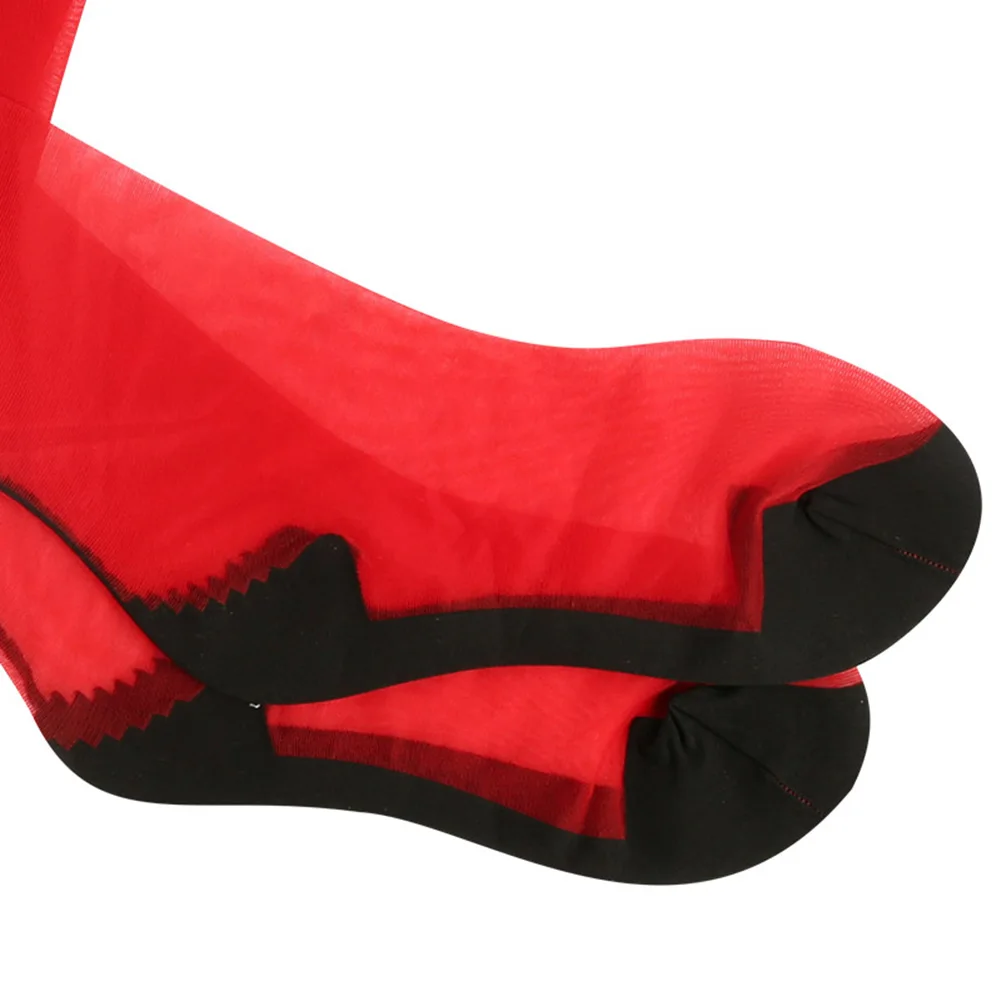 See-through Color Block Sexy Over Knee Socks Women Sheer Stockings for Honeymoon See-through Color Block Sexy Over Knee Socks Women Sheer Stockings for Honeymoon