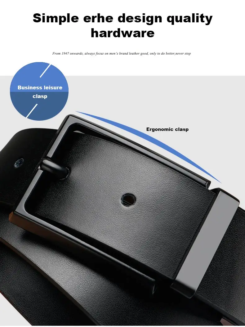 DOULILU Double-sided available Two-layer leather pin buckle belt Men's double-sided leather casual fashion belt rotation buckle  For Men Jeans Casual Belt Pin Buckle Masculine Cummerbund1 (2)