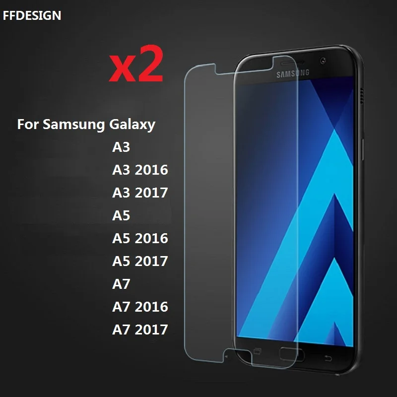 2x для samsung Galaxy A3 A5 защитное экранное стекло заставка пленка Фольга для samsung A3 A7 A5 A3 A7 A5 закаленное Стекло