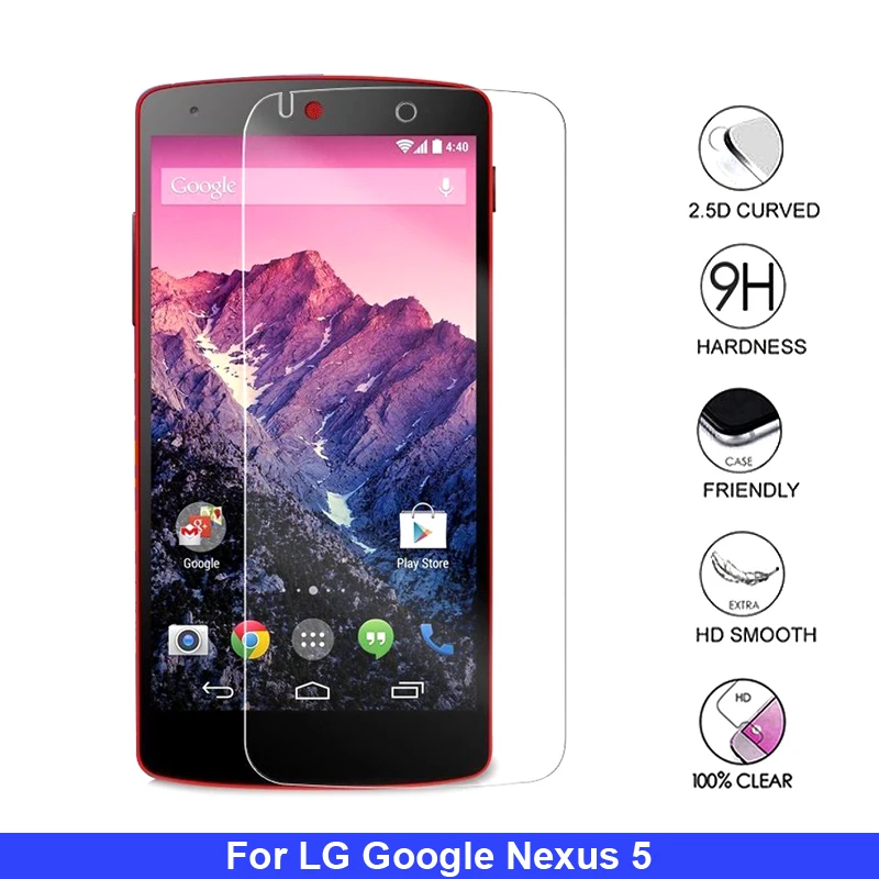 2Pcs For LG Nexus 5 Glass 0.3mm Protective Tempered Google D820 D821 Nexus5 Screen Protector Guard Film | Мобильные телефоны и
