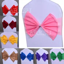 100 шт./лот Свадебная лента на стул галстук-бабочка акриловый чехол на стул с лентой эластичный пояс для стула спандекс чехол для стула