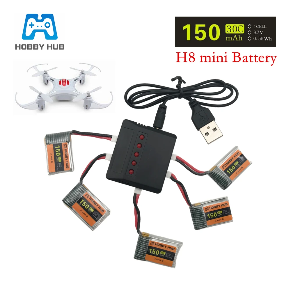 Аккумулятор для квадрокоптера H8Mini 3 7 В 150 мА · ч 30C H2 H8 H48 U207 с зарядным устройством