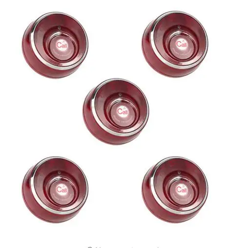 

5 pcs Wireless Pager Button Restaurant Call Transmitter Calling System for Coffee Shop Hotel Restaurant Equipment