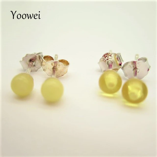 Yoowei Natural Amber Earrings Sets 100 Baltic Factory Jewelry Yoowei Natural Amber Earrings Sets 100 Baltic Factory Jewelry Honey Gold Round 3