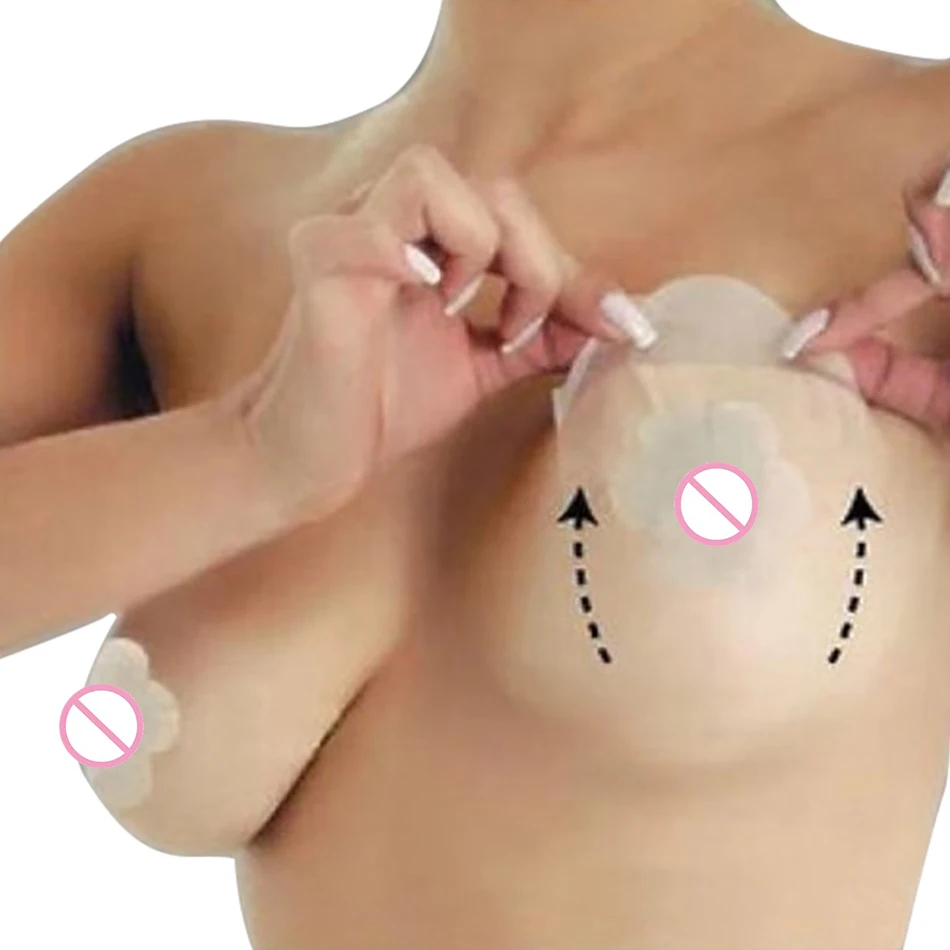 

Fashion Sling Self Adhesive Nipple Cover Breast Pasties Wireless Sticky Gather Silicone Invisible Strapless Push Up Bra Lingerie