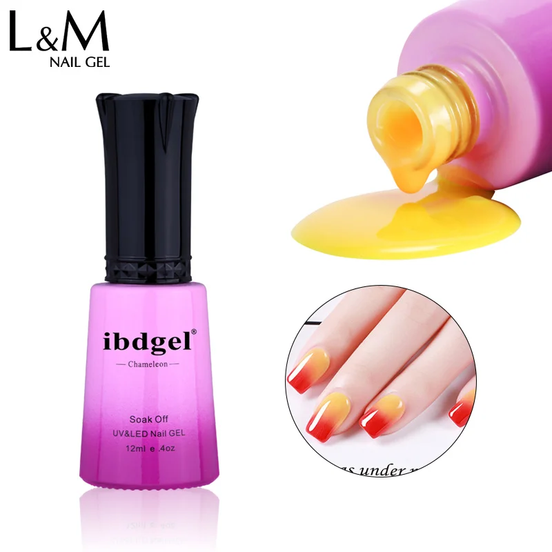 

12 Pcs ibdgel Soak off Nail art Temperature Change Gel 12 ml UV LED Gel varnish